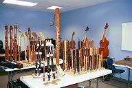 It"s the forest of recorders (and viols) at Lazar"s Early Music shop!